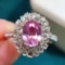 14k Gold 2.29 Ctw Natural Padparadscha Sapphire & Diamond Ring/pendant