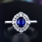 14k Gold 0.90 Ctw Natural Sapphire & Diamond Ring