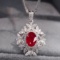14k Gold 1.40 Ctw Natural Ruby & Diamond Pendant