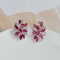 14k Gold 1.94 Ctw Natural Ruby & Diamond Earrings