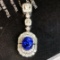 14k Gold 2.12 Ctw Natural Sapphire & Diamond Pendant