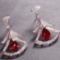 14k Gold 2.51 Ctw Natural Ruby & Diamond Earrings
