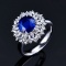 14k Gold 2.48 Ctw Natural Sapphire & Diamond Ring/pendant