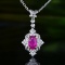 14k Gold 1.18 Ctw Natural Sapphire & Diamond Pendant