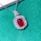 14k Gold 1.55 Ctw Natural Ruby & Diamond Pendant
