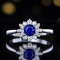 14k Gold 0.60 Ctw Natural Sapphire & Diamond Ring