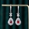 14k Gold 1.83 Ctw Natural Ruby & Diamond Earrings