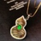 14k Gold 0.51 Ctw Vivid Green Natural Emerald & Diamond Pendant