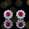 14k Gold 1.10 Ctw Natural Ruby & Diamond Earrings