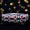 14k Gold 2.37 Ctw Natural Ruby & Diamond Bracelet
