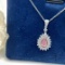 14k Gold 1.00 Ctw Natural Pink Diamond & Diamond Necklace