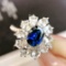 14k Gold 1.15 Ctw Natural Sapphire & Diamond Ring