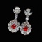 14k Gold 5.46 Ctw Natural Ruby & Sapphire Earrings
