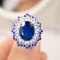 14k Gold 3.38 Ctw Natural Sapphire & Sapphire Ring