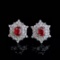 14k Gold 1.74 Ctw Natural Ruby & Diamond Earrings