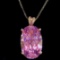 14k Gold 28.07 Ctw Natural Kunzite & Diamond Brooch/pendant