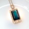 14k Gold 17.56 Ct Natural Tourmaline & Diamond Pendant