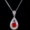 14k Gold 1.79 Ctw Natural Ruby & Diamond Pendant