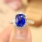14k Gold 3.02 Ctw Natural Sapphire & Diamond Ring