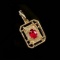 14k Gold 0.35 Ctw Natural Ruby & Diamond Pendant