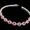 14k Gold 3.40 Ctw Natural Ruby & Diamond Bracelet