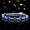 14k Gold 5.11 Ctw Vivid Blue Natural Sapphire & Diamond Bracelet