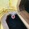 14k Gold 0.63 Ctw Vivid Red Natural Ruby & Diamond Necklace