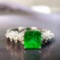 14k Gold 1.61 Ctw Vivid Green Natural Emerald & Diamond Ring