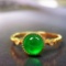 14k Gold 1.06 Ctw Vivid Green Natural Emerald & Diamond Ring