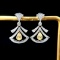 14k Gold 1.2 Ctw Natural Yellow Diamond & Diamond Earrings