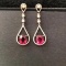 14k Gold 5.2 Ctw Natural Tourmaline & Diamond Earrings