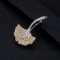 14k Gold 1.14 Ctw Natural Color Diamond & Diamond Brooch