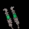 14k Gold 1.55 Ctw Vivid Green Natural Emerald & Diamond Earrings