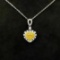 14k Gold 0.74 Ctw Natural Yellow Diamond & Diamond Necklace