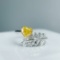14k Gold 0.63 Ctw Natural Yellow Diamond & Diamond Ring