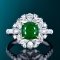 14k Gold 2.71 Ctw Vivid Green Natural Emerald & Diamond Ring/pendant