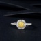 14k Gold 0.69 Ctw Natural Yellow Diamond & Diamond Ring
