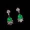 14k Gold 1.74 Ctw Vivid Green Natural Emerald & Diamond Earrings
