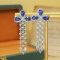 14k Gold 3.36 Ctw Natural Sapphire & Diamond Earrings