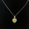 14k Gold 0.44 Ctw Natural Yellow Diamond & Diamond Necklace