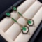 14k Gold 8.06 Ctw Vivid Green Natural Emerald & Diamond Earrings