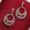 14k Gold 5.44 Ctw Vivid Red Natural Ruby & Diamond Earrings