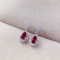 14k Gold 0.8 Ctw Vivid Red Natural Ruby & Diamond Earrings