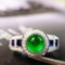 14k Gold 1.08 Ctw Vivid Green Natural Emerald & Diamond Ring