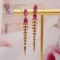 14k Gold 2.26 Ctw Natural Padparadscha Sapphire & Diamond Earrings
