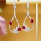 14k Gold 1.27 Ctw Vivid Red Natural Ruby & Diamond Earrings