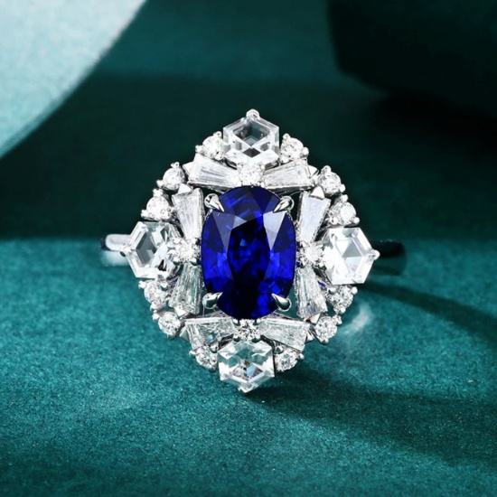 14k Gold 2 Ct Natural Sapphire & Diamond Ring