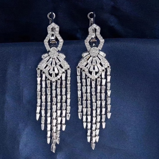 14k Gold 2.62 Ctw Natural H Diamond Earrings