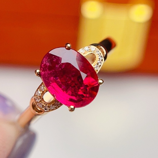14k Gold 1.50 Ct Natural Tourmaline & Diamond Ring