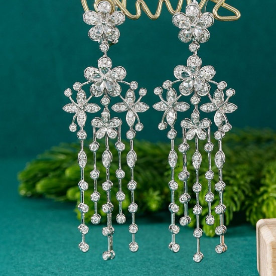 14k Gold 3.02 Ctw Natural H Diamond Earrings